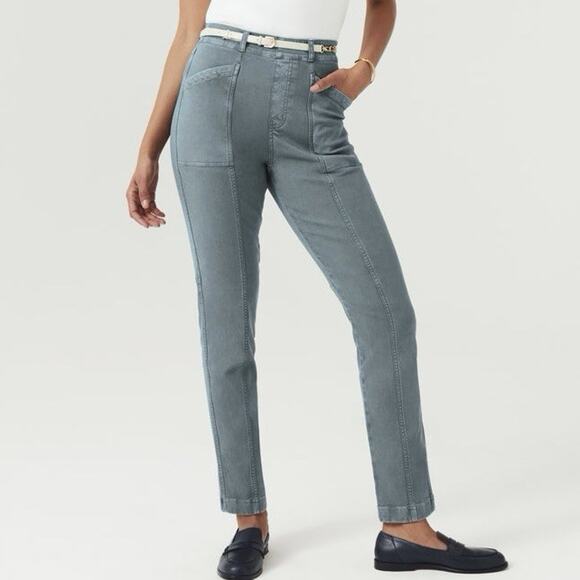 Spanx Stretch Twill Straight Leg Pants Womens XL Blue - Picture 1 of 6